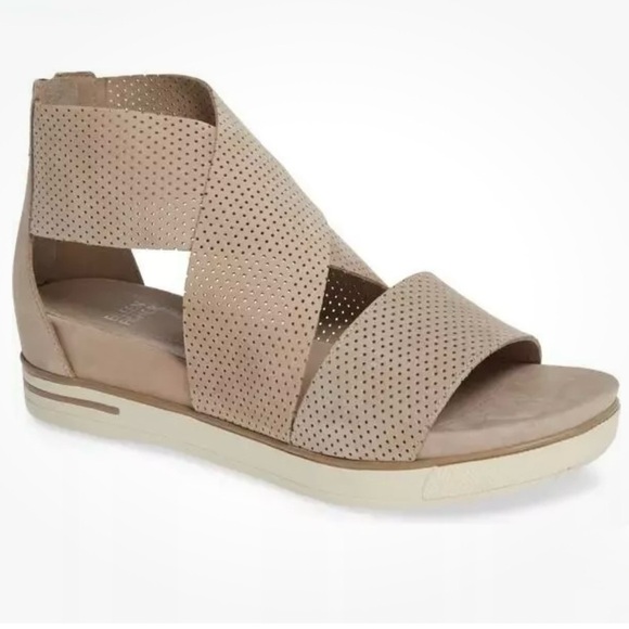 Eileen Fisher Women's Sport Perforated Nubuck Leather Platform Sandals | Barley - Picture 1 of 11